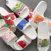 Non-Slip DIY Slippers for Kids, Home & Bathroom, White Solid Color, Summer Gift Pack