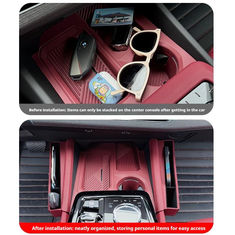 For BMW 5 Series I5 G60 2025-2025 Car Center Console Storage Box PU Leather Auto Seat Crevice Storage Car Interior Accessories