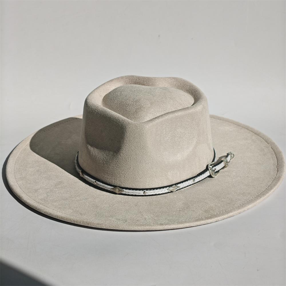Freedom Outdoors Women's New Heart Top Suede 9 Cm Wide Brim Fedora Hat Men's And Autumn Felt Jazz Hat Classic Suede Fedoras Chapeau Sombrero 56-58Cm