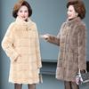 Winterjas voor middelbare en oudere mensen, imitatievossenbont, grasjas, warme, losse, modieuze parka