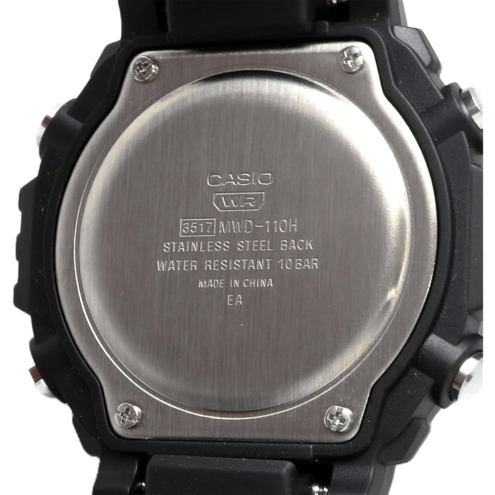 Casio Standard Digital Metal Face Men's Watch MWD-110HB-1BV Full Black Overseas Model