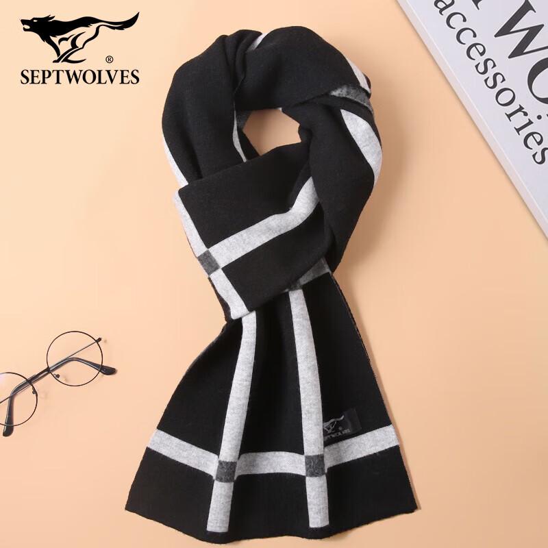 

Мужской зимний полосатый вязаный шарф