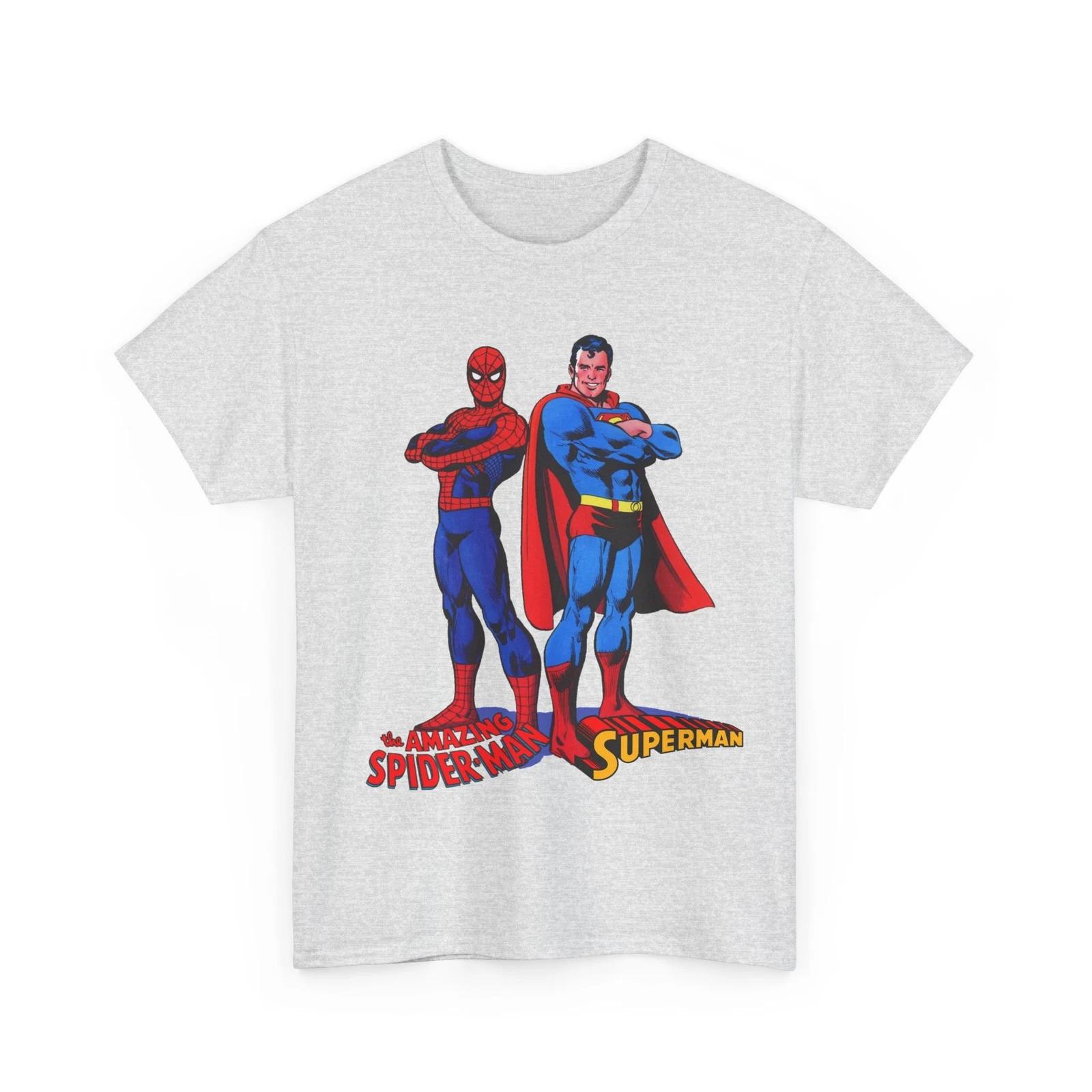Amazing Spider-man & Superman T-Shirt - 1970s DC Comics & Marvel Team-Up XXXL