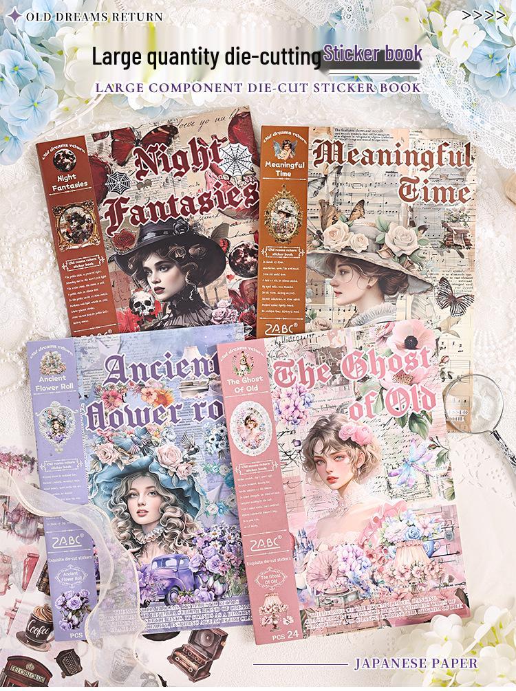 Yue Zhen Retro Journey Die-Cut Sticker Book for DIY Journals