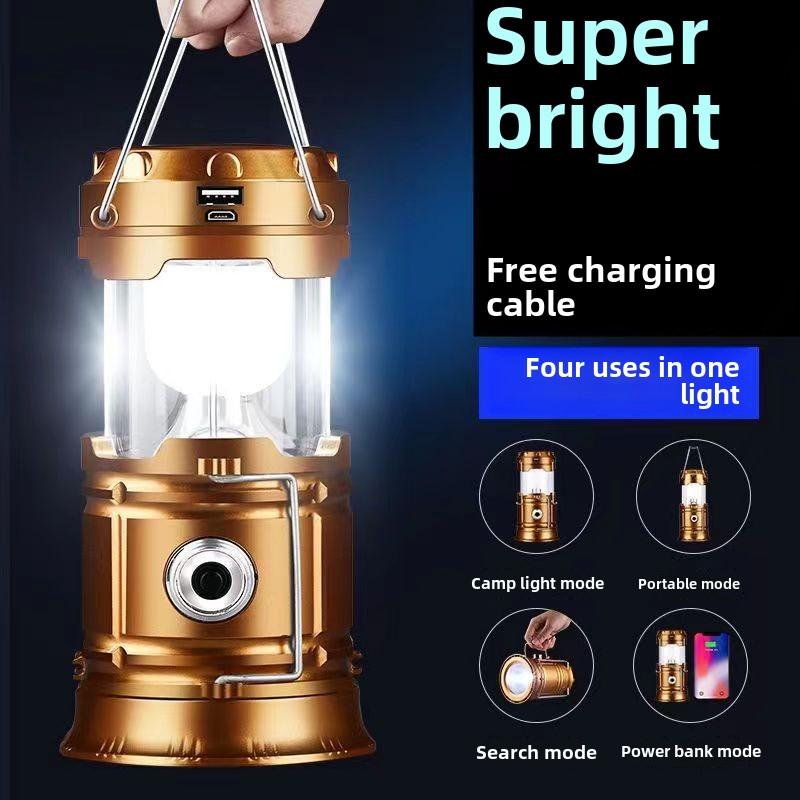 Solar Rechargeable Camping Emergency Lighting Super Bright Tent Horse Light
