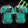 Monster Energy 3D-gedrucktes Herren-T-Shirt - Street Style Grafikmuster - Freizeitkleidung - Sportliches Schnelltrocknendes Atmungsaktives Shirt für Erwachsene