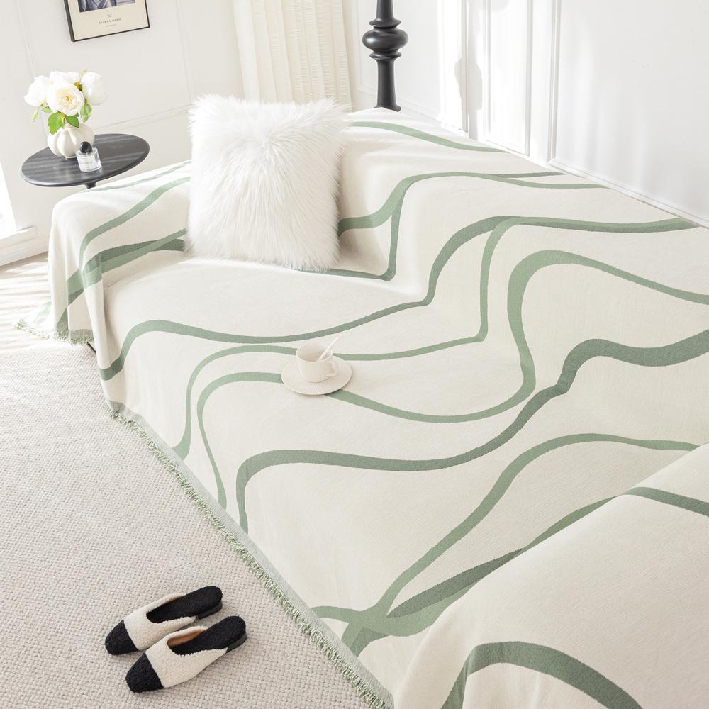 

Чехол для дивана из шенилла, полотенце, чехол для дивана, полотенце, всестороннее покрытие, полосатый чехол для дивана, пылезащитный, универсальная подушка для дивана Four Seasons 180X130