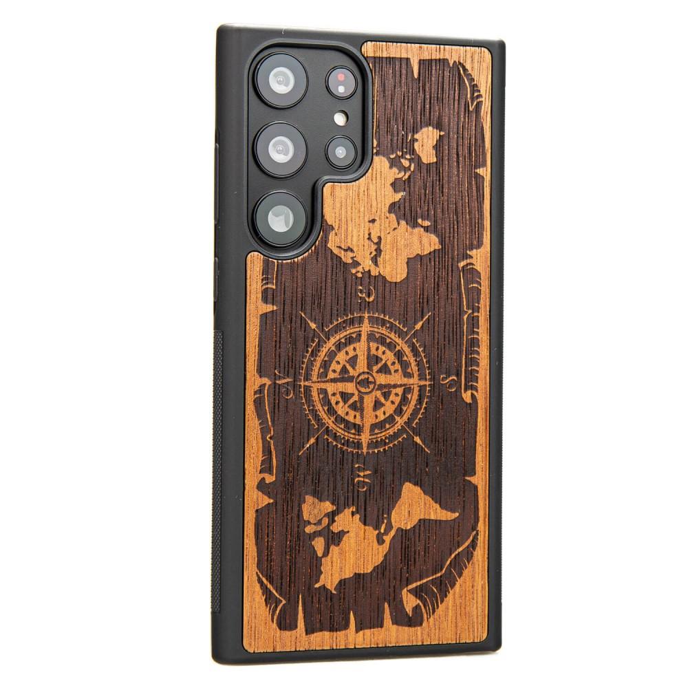 Bewood Wooden Case for Samsung Galaxy S23 Ultra - Wind Rose Merbau