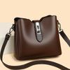 New fashion trend single shoulder crossbody women's middle-aged bag large capacity casual hand carrying bucket bag