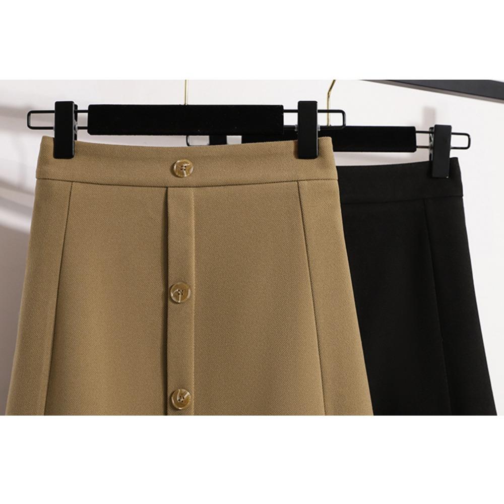 DIMANAF 2025 Plus Size Women Long Skirts Thicken Elastic Waist Trousers Oversize 5XL Autumn Winter