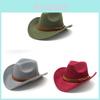 Cappello da Cowboy Western con Tessitura in Raso per Uomo e Donna Protezione Solare Estiva Invernale