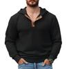 Men's Stand Up Collar Sweatshirt with Half Breasted Solid Color, Fashionable and Versatile Windproof Top