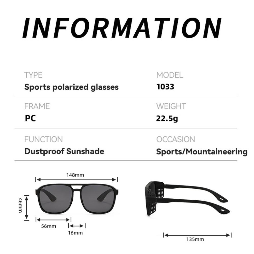 Men Double Bridge Polarized Sunglasses Large Rounded Square Lens UV Protection Outdoor Sport Driving Fishing Cycling Sun Glasses