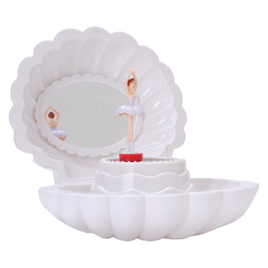 Kids Musical Jewelry Box Colorful Light Dancing with Makeup Mirror Musical Jewelry   for Girls