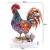 Creative Animal Statue Ornament 2D Flat Miniatures Figurine Sculpture Rooster Ornament  Home