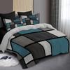 3Pcs Modern Minimalist Color Block Duvet Cover Set, Digital Print All Season Bedding with Pillowcases, Farmhouse Style