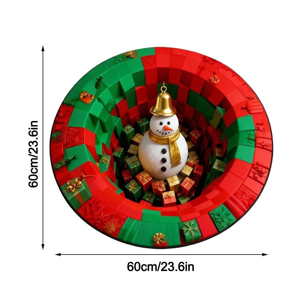 Imitation Cashmere Christmas Round Carpet 3D Special-shaped Santa Claus Floor Mat  Home Decor