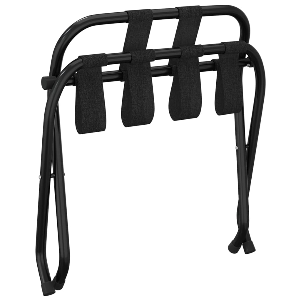 Vidaxl Gepäckständer mit Rückenlehne, Schwarz, 56x39x52 cm