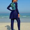 TS JYL-SW032 Long Sleeve Skirted Two-Piece Swimsuit, Conservative UV Protect Swimwear