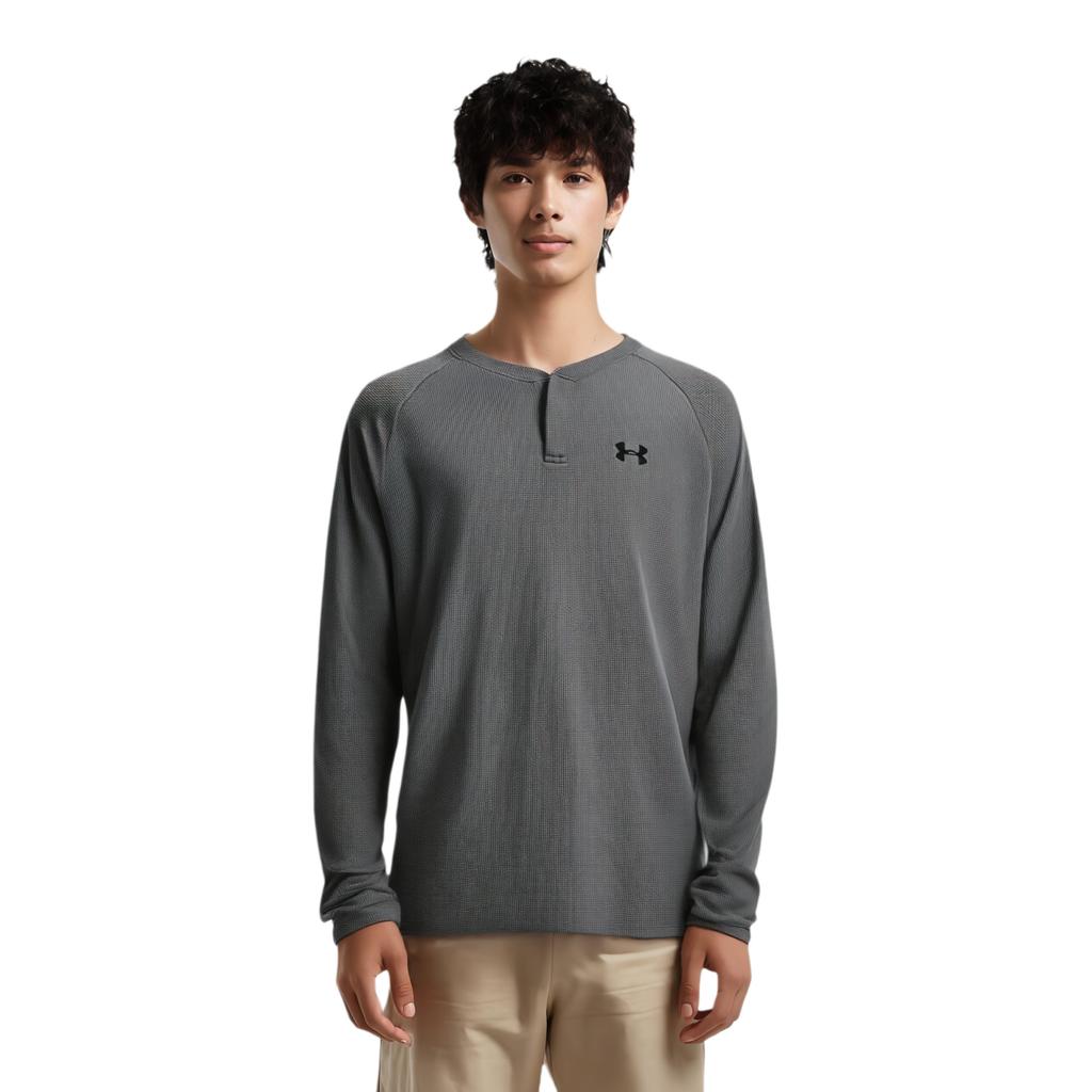 Under Armour T Shirts Men's Castle Rock Gray 025 Henry Collar Moderate 6010174-025