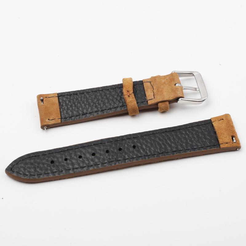 Handgemaakte Steken Suède Leer Horlogeband 18mm 19mm 20mm Zachte Vintage Horlogeband Snelwissel Vervangend Polsbandje voor Mannen Vrouwen