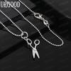 Exquisite 925 Sterling Silver Scissors Pendant Necklace - Stylish Wedding Jewelry