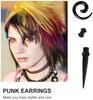 PAMINGONO 54Pcs Acrylic Ear Plugs for Women Ear Tunnels and Ear Expanders Black Stylish and Delicate for Parties and Banquets
