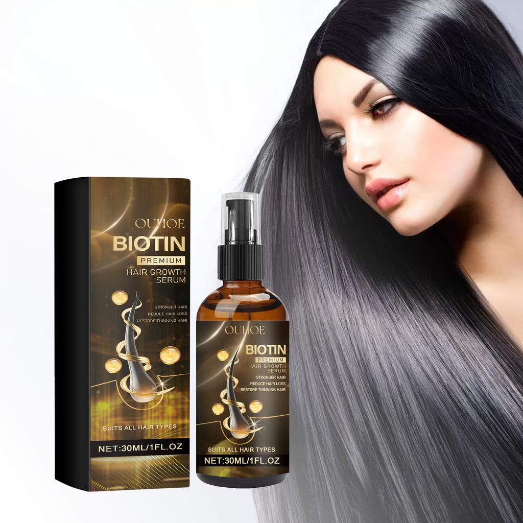 Biotin Hair Essence Spray Contains Biotin,Ginger, Ginseng Root Extract Hair Moisturizing Scalp Massage Care Essential Oil Improve The Texture of Hair