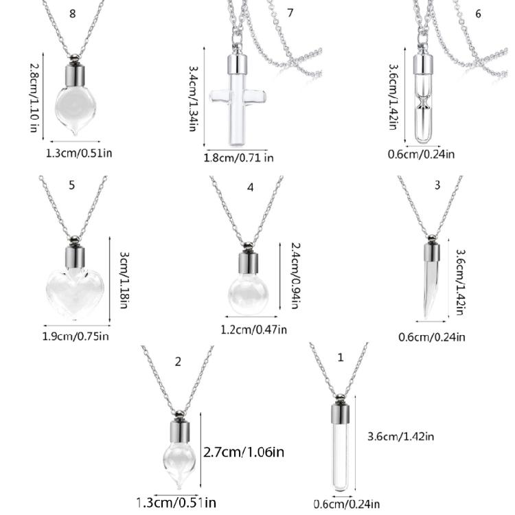 Praktische Glasbehälter Halskette Schmuck Modische Glasgefäß Halskette Halskette Schmuck zur Aufbewahrung von Blumen