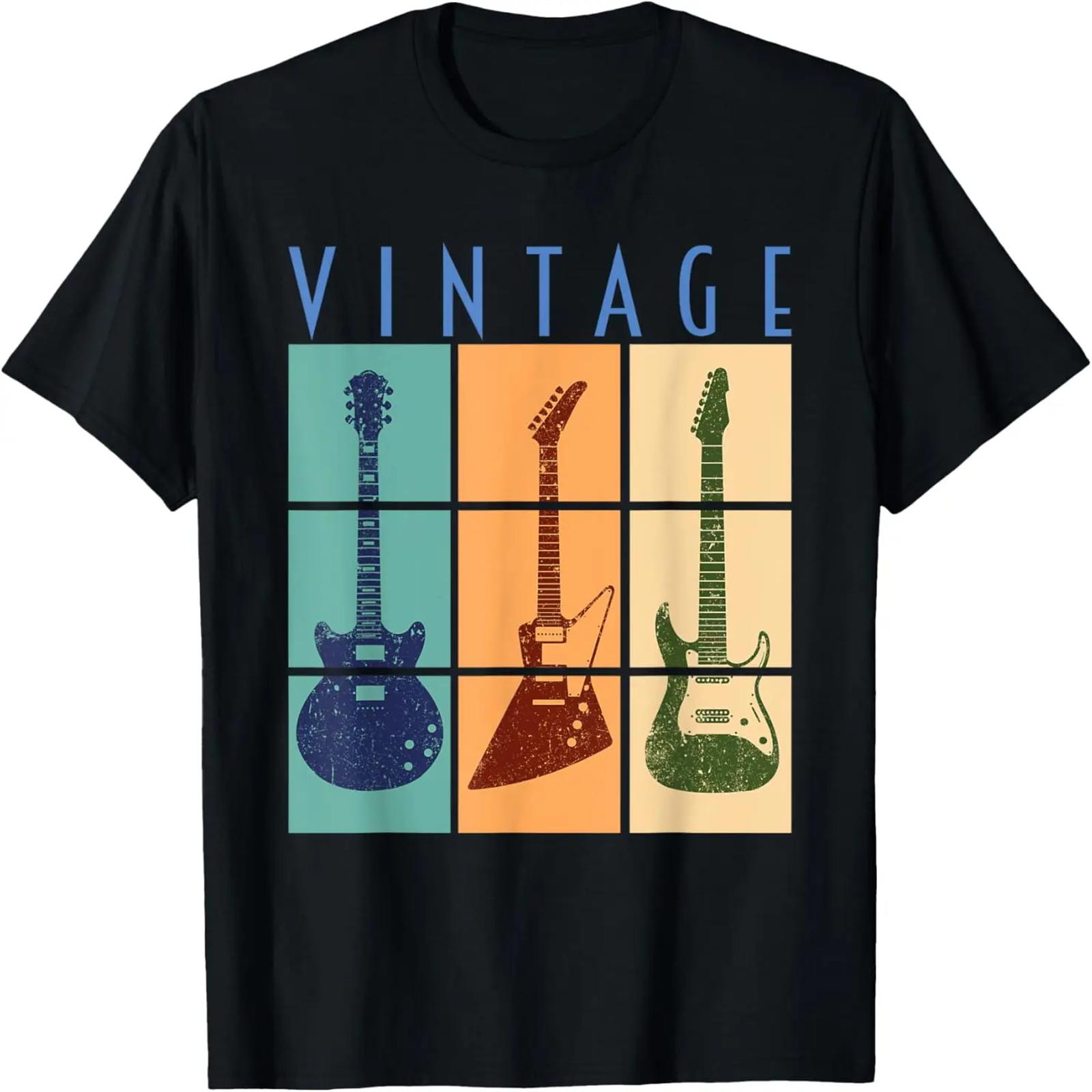 

Retro Vintage Guitars Cool Classic Guitars Art Design Tee T-Shirt S