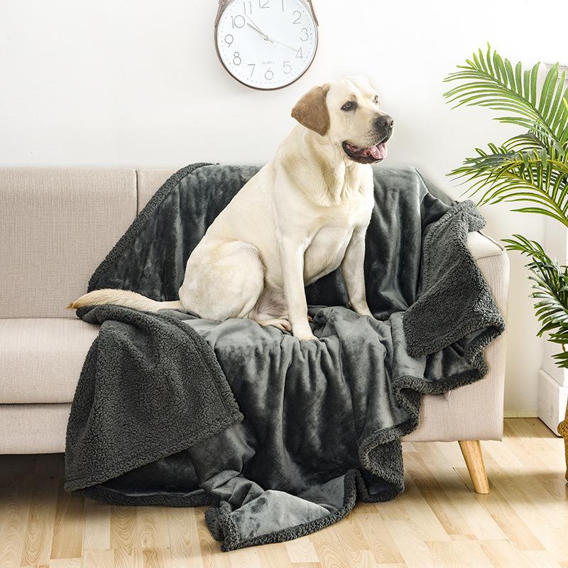 100×145cm Waterproof Pet Flannel Blanket, Thick Warm Urine Proof Dog Sleeping Pad, Leakproof Washable Pet Bed Mat