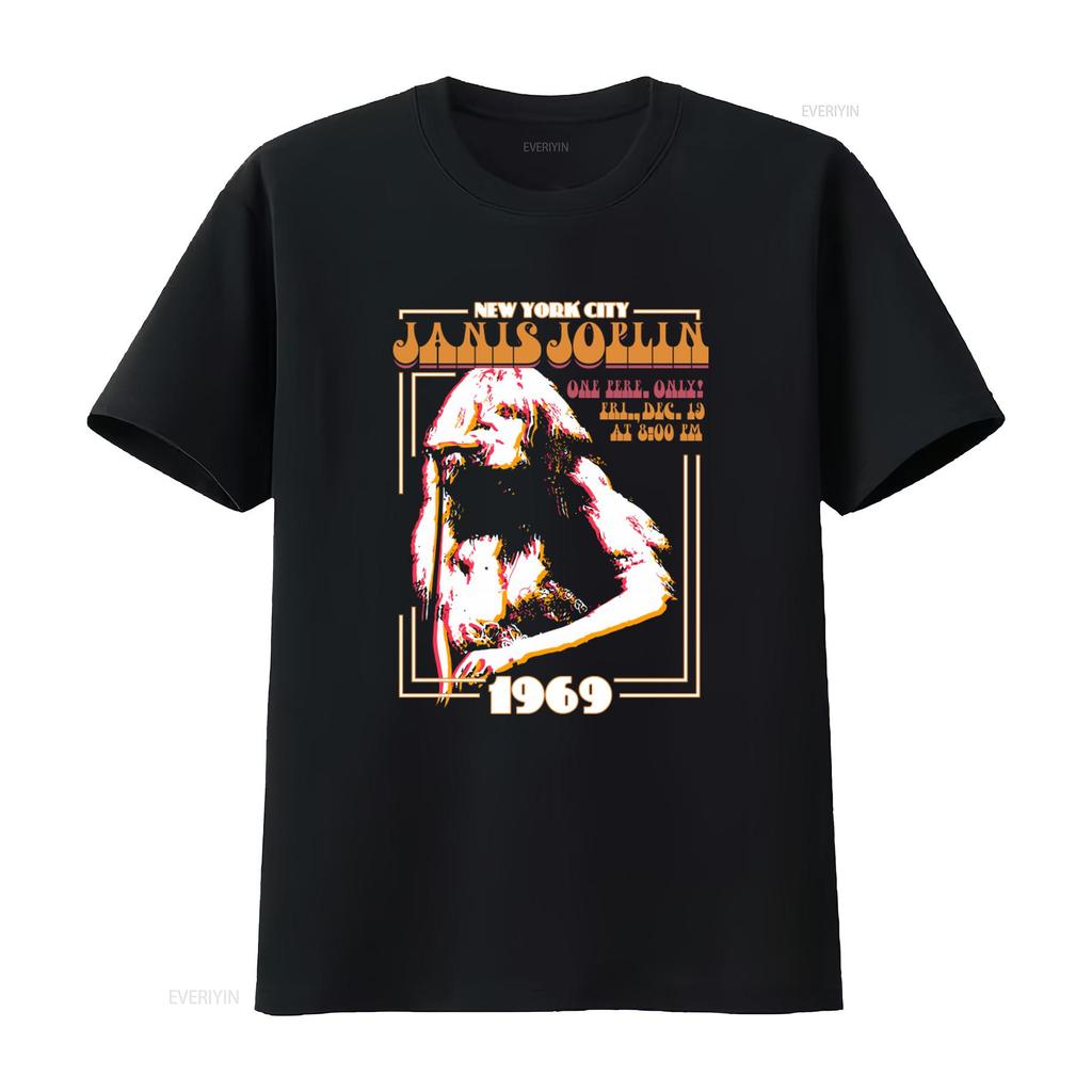 Janis Joplin New York City 1969 Concert Rock and Roll Music Vintage Style T Shirt vintage Washed Slightly homme