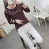Autumn 2023 Loose V-Neck Long-Sleeve Cotton T-Shirt for Women - Plus Size