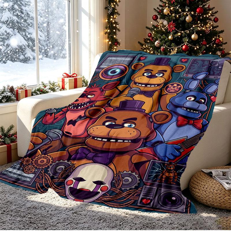 Five Nights at Freddy's rašto pledas namų dekoravimui, lovai, sofai, kelionėms automobiliu, stovyklavimui, tinkamas visais metų laikais, gimtadienio, Kalėdų dovana