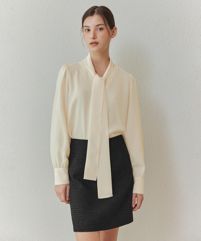 ZEROSTREET [4 Colors] New Tie Blouse