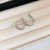 Stylish Silver Needle Round Hoop Earrings: Simple, Fashionable, Versatile, with a Light Luxury Feel