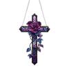 Purple Rose Cross Sun Hanging Ornament Suncatcher Hanging Ornament Tree Handmade Gift Decor Chr C6T6