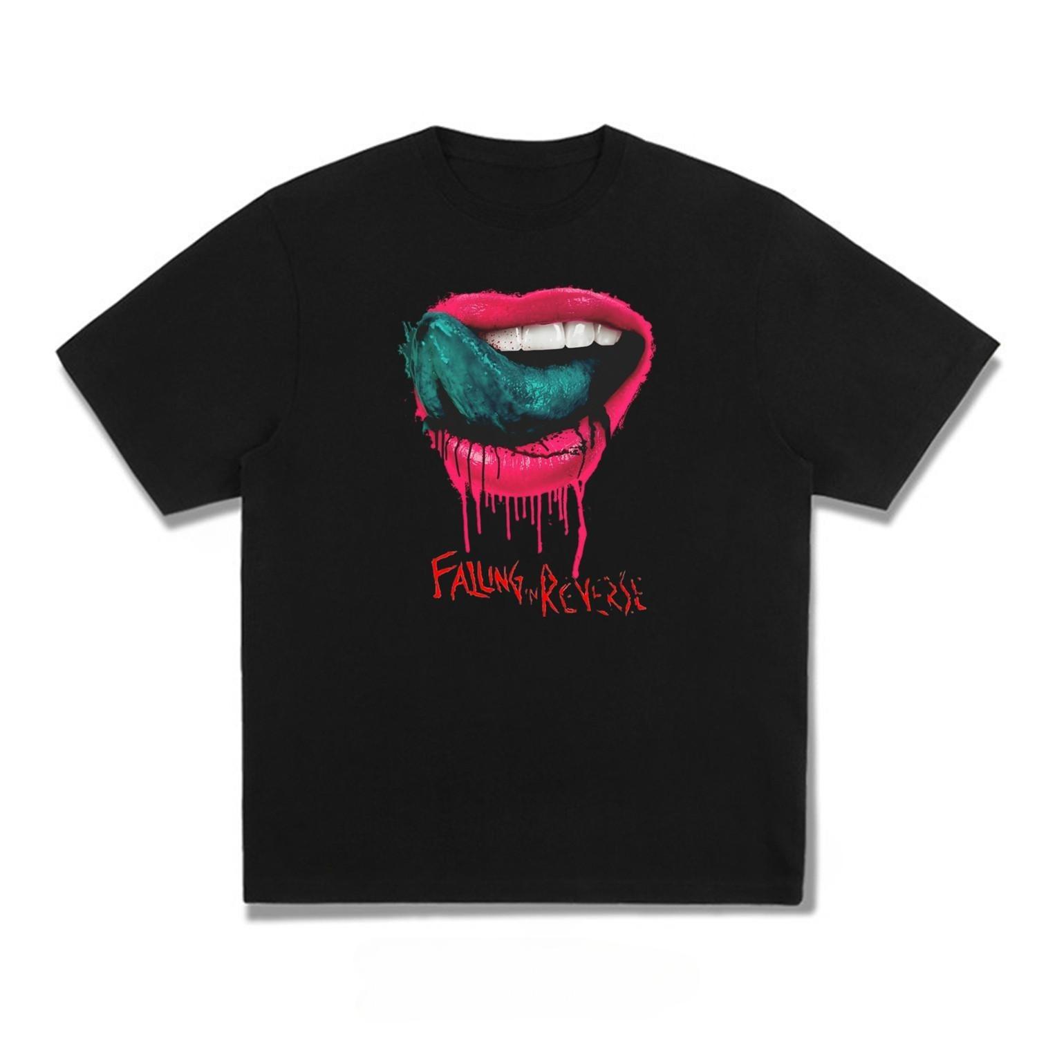 

EuropeanAmerican Falling in Reverse Bands Hardcore Heavy Metal Rock Printed Shortsleeved Roundneck for Both Men Women 4XL