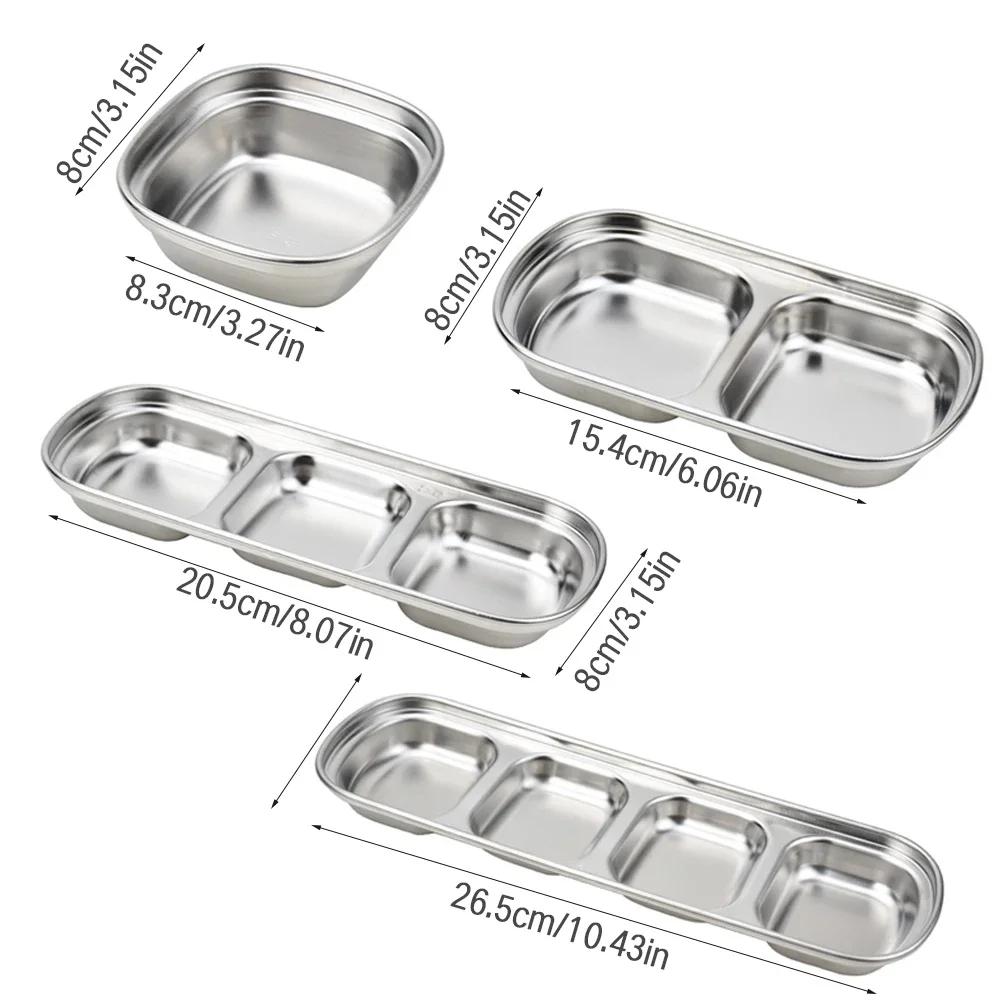 304 Stainless Steel Pepper Roast Meat Sauce Dishes Wasabi Bowl Separate Sushi Vinegar Soy Plates Tableware Food Seasoning Tray