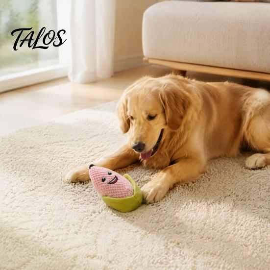 Soft Bite Resistant Dog Plush Corn Toy, Squeaky Chew Crinkle Stuffed Safe Toys for Puppies Puppy Teething Toy Small To Medium Dogs Funny Boredom