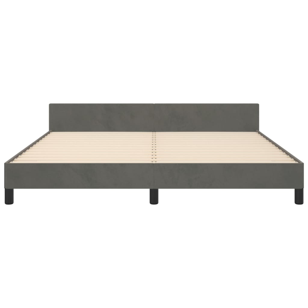 Vidaxl Bed Frame Without Mattress, Dark Gray, 160X200 Cm, Velvet