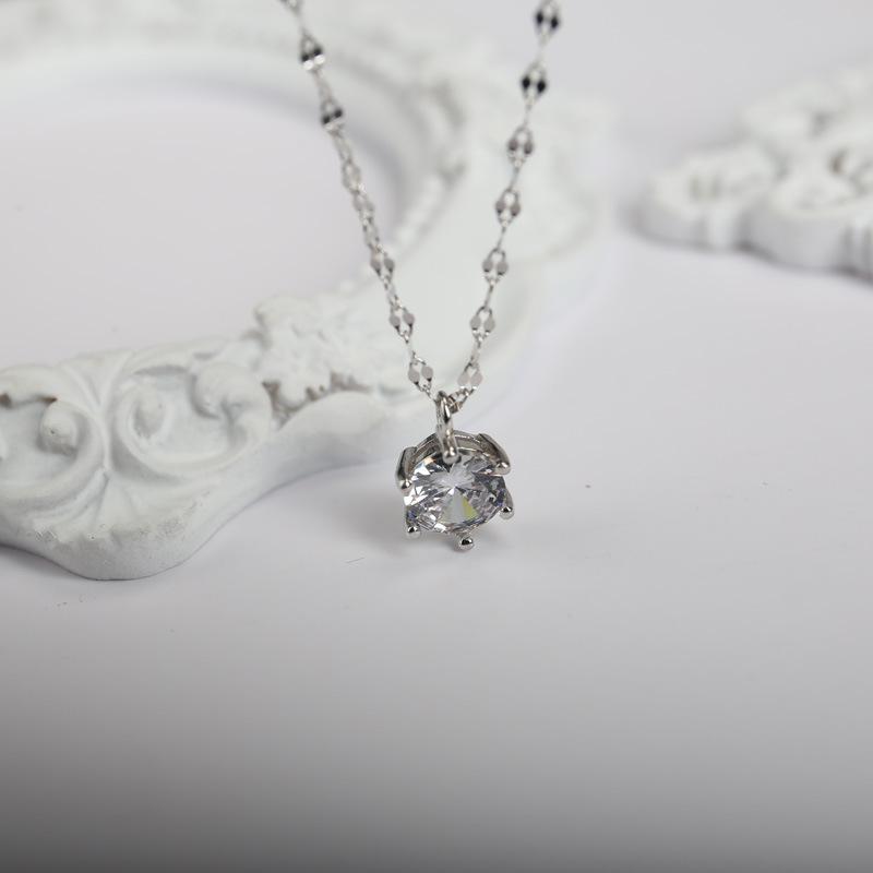 Moissan Pendant Necklace Women's Ins Niche Design Sense Collarbone Simple Accessories