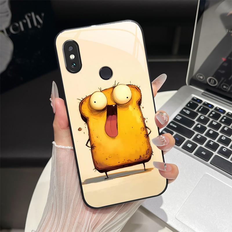 For Redmi Note 5/Note 6 Phone Case Trendy Design Tempered Glass Bumper For Xiaomi Redmi Note 5 6 Pro Full Protection Back Covers