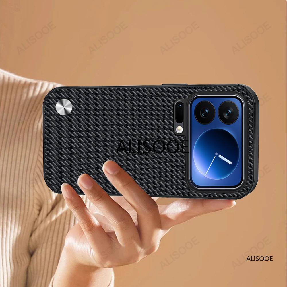 For Xiaomi 17 Pro / 17Pro Max Case Luxury Fiber Texture PU-Leather Protection Leather Funda Capa Cover