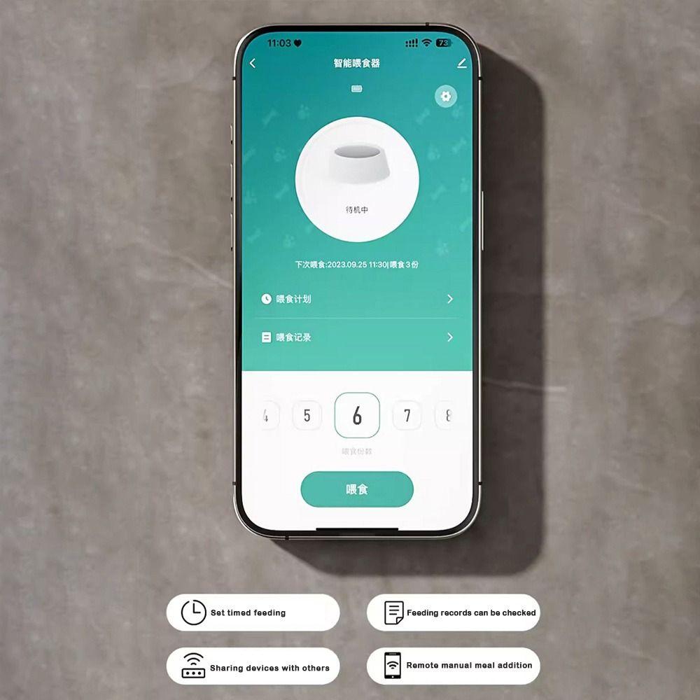 Hranitor automat pentru pisici cu control de la distanță prin WiFi, hranitor automat cu temporizator pentru pisici, distribuitor de mâncare pentru pisici pentru pisici și câini