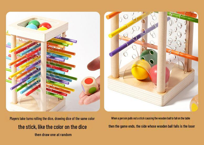 Cross-Border Montessori Wooden Dice Game for Kids – Educational, Colorful Math and Parent-Child Interaction Toy