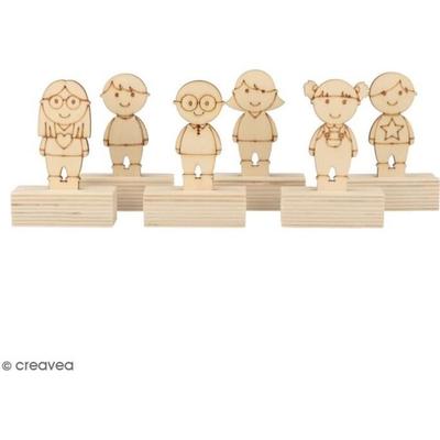 Wooden Name Tags - Party Decoration - 6.5cm - 6pcs - Dining Room - Beige