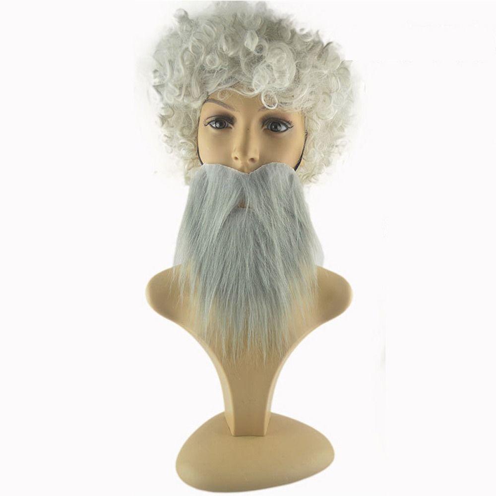 Afro Men's Fake Beard Wig Funny Halloween Cosplay Wig Fashion Wig Beard Makeup Party