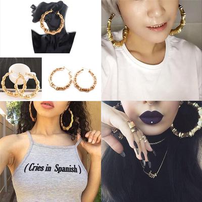 Large Bamboo Earrings Hip-Hop Earrings Ladies Hoop / Hoops Ear Circle