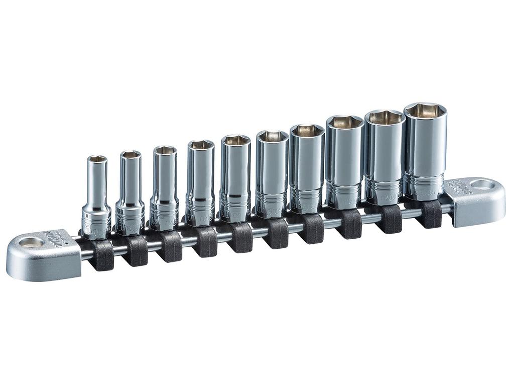 Kyoto Tool Nepros Socket NTB2M10A (KTC) 6.3SQ Semi-Deep Set, 10-Piece, Hexagonal,